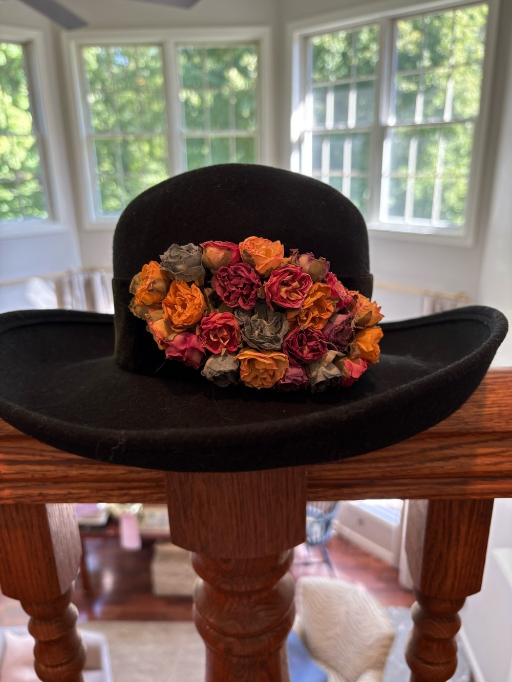 Vintage Bollman Hat Co. wool hat with floral accent stunning hat